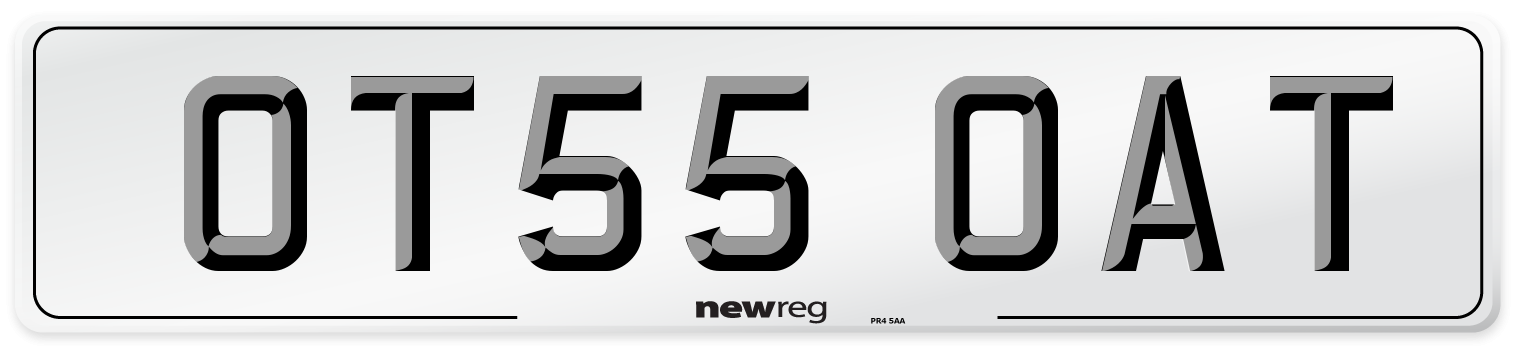 OT55 OAT Number Plate from New Reg